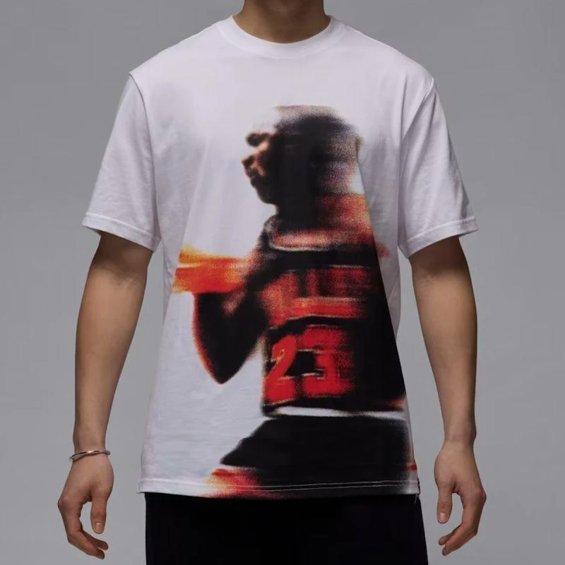 Vyrų Air Jordan Sportiniai Dri-FIT Grafiniai Marškinėliai Balti - HQ8966-100