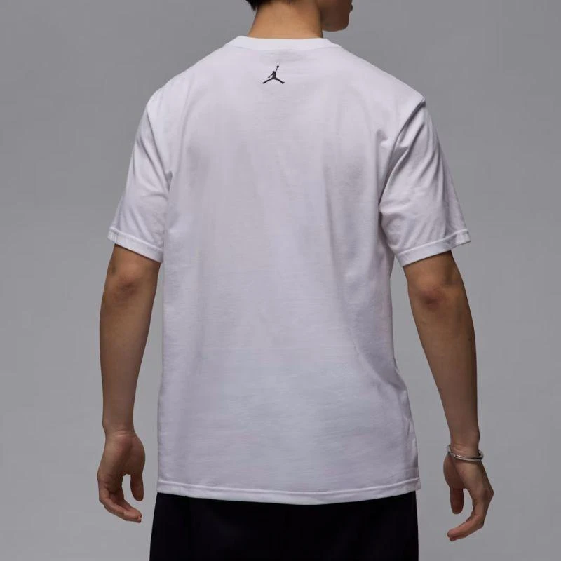 Vyrų Air Jordan Sportiniai Dri-FIT Grafiniai Marškinėliai Balti - HQ8966-100
