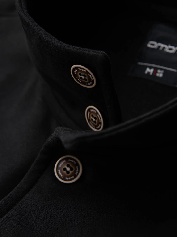 Vyrų džemperis su apykakle juodas V6