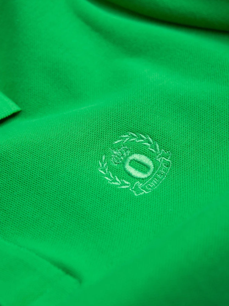 Vyrų vienspalviai BASIC pique mezgimo polo marškinėliai – neoninė žalia