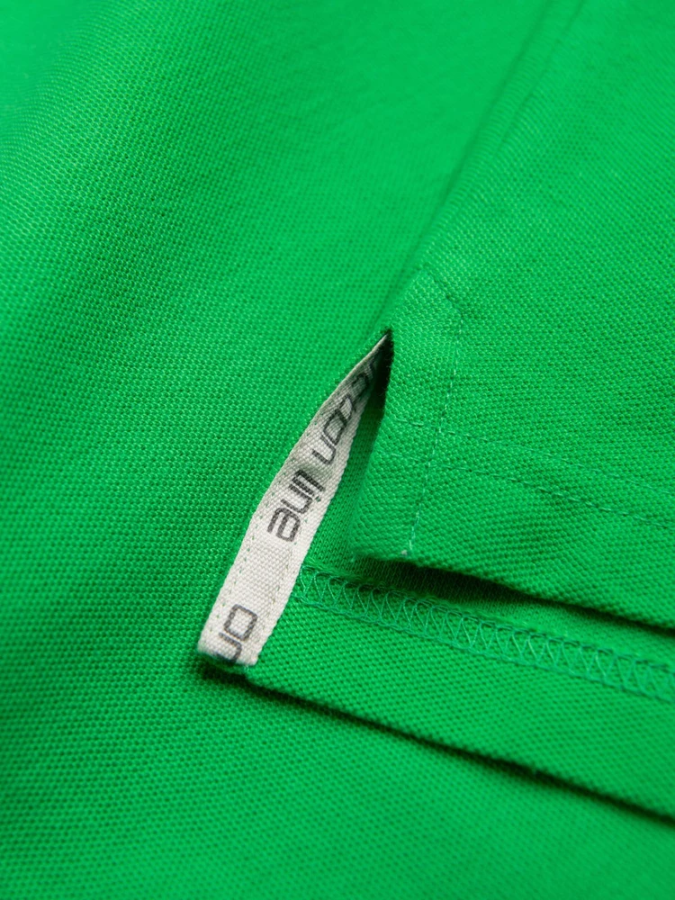 Vyrų vienspalviai BASIC pique mezgimo polo marškinėliai – neoninė žalia