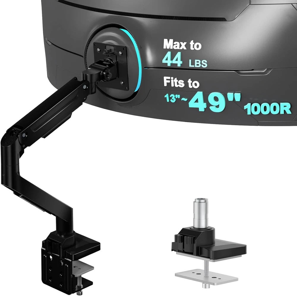 WALI monitoriaus laikiklis su dujine spyruokle iki 35 col. ir 15 kg, VESA, GSM001XL