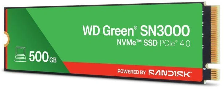 Ausinės WD Žalias SN3000 500 GB M.2 NVMe WDS500G4G0E SSD