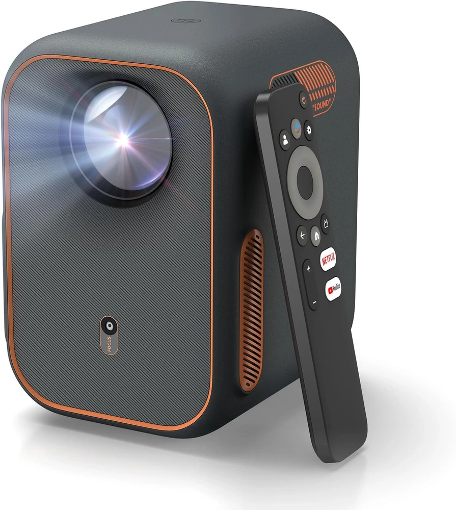WEMAX nešiojamasis Full HD 1080p projektorius su Google TV, Wi-Fi ir Bluetooth VP01