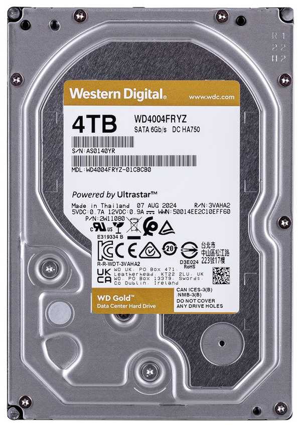 Sandisk WD Gold 4TB SATA 6Gb/s 3,5 colio kietasis diskas