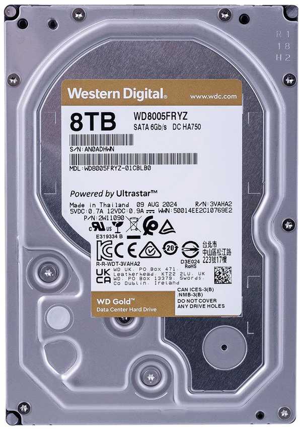 „Sandisk WD Gold 8TB SATA 6Gb/s 3,5 colio HDD“