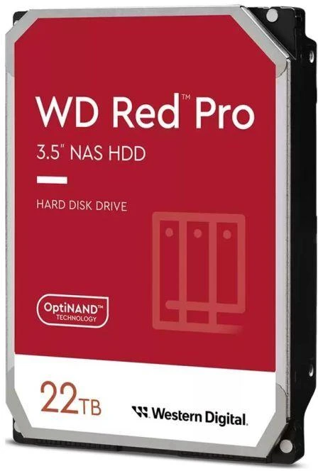 Western Digital Raudona Pro standusis diskas 22TB 7200RPM 512MB 3.5" SATA III