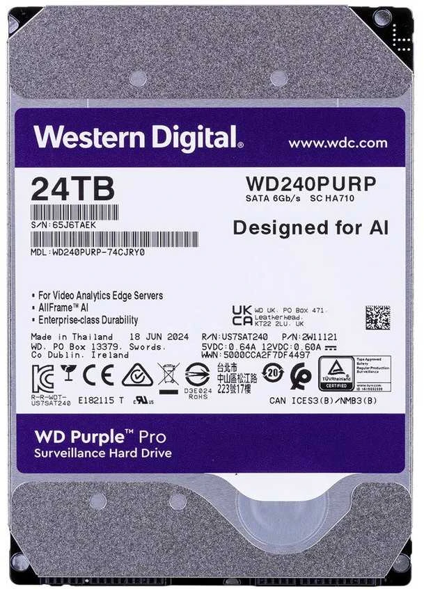 Western Digital WD Violetinė Pro 24TB SATA 6Gb/s 3.5inch