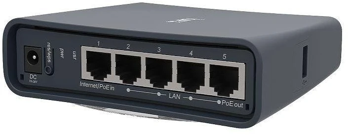 „WiFi 5“ maršrutizatorius „Mikrotik hAP ac lite TC“ (RB952Ui-5ac2nD-TC) 2,4 GHz (2x2) / 5 GHz (1x1) 5 prievadų