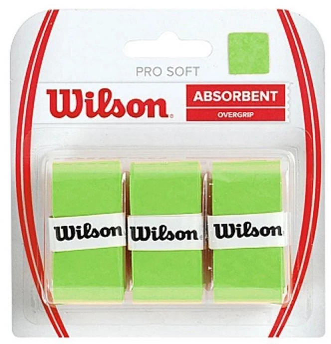 Apvija Lauko Teniso Raketei Wilson Pro Soft Absorbent Overgrip Žalia 3 vnt