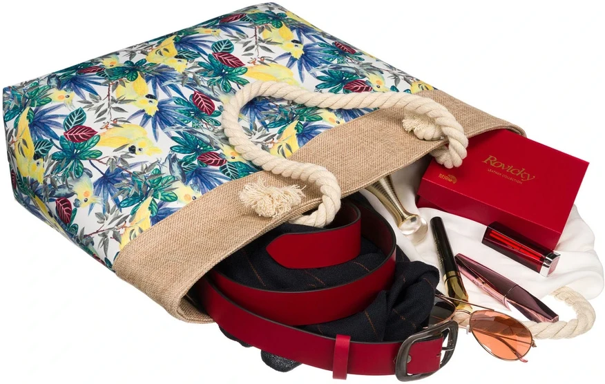 Pavasario–vasaros raštuota moteriška rankinė su užtrauktuku ir patogiomis rankenomis DS42