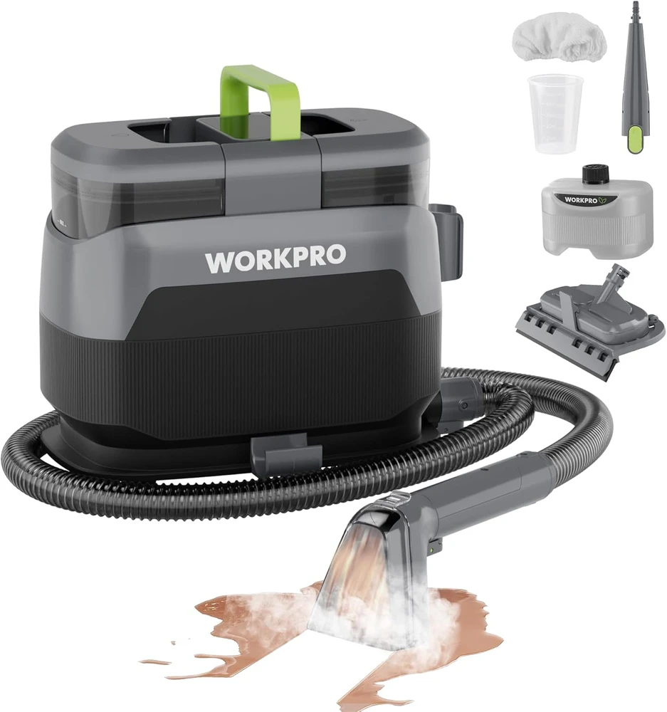 WORKPRO garinis kilimų ir apmušalų valytuvas su 4 režimais, 16 kPa, W125370
