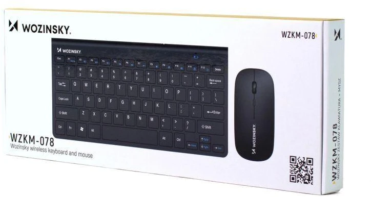 Wozinsky Belaidė klaviatūra + Compact Pelė Set - Juodas