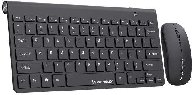 Wozinsky Belaidė klaviatūra + Compact Pelė Set - Juodas