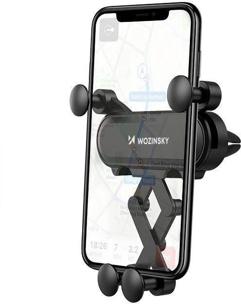 Wozinsky car phone holder gravity for ventilation grille juodos spalvos (WCH-05)