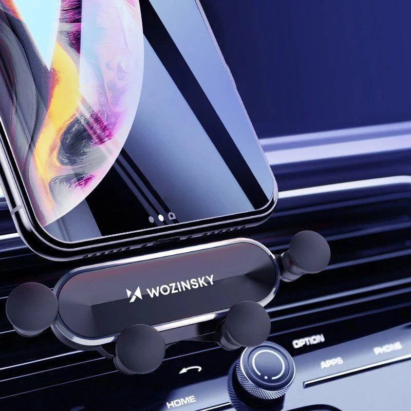Wozinsky car phone holder gravity for ventilation grille juodos spalvos (WCH-05)