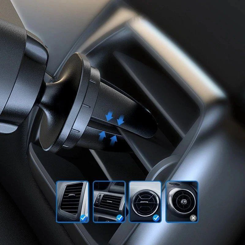 Wozinsky car phone holder gravity for ventilation grille juodos spalvos (WCH-05)