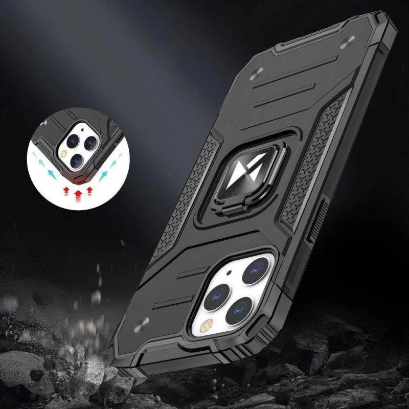 Dėklas Wozinsky Ring Armor Apple iPhone 14 Pro Max šarvuotas magnetinis laikiklis auksinis žiedas