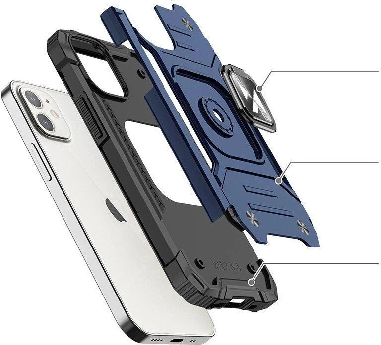 Wozinsky Ring Armor Apple iPhone 14 Plus armored magnetic holder ring dėklas telefonui mėlynos spalvos