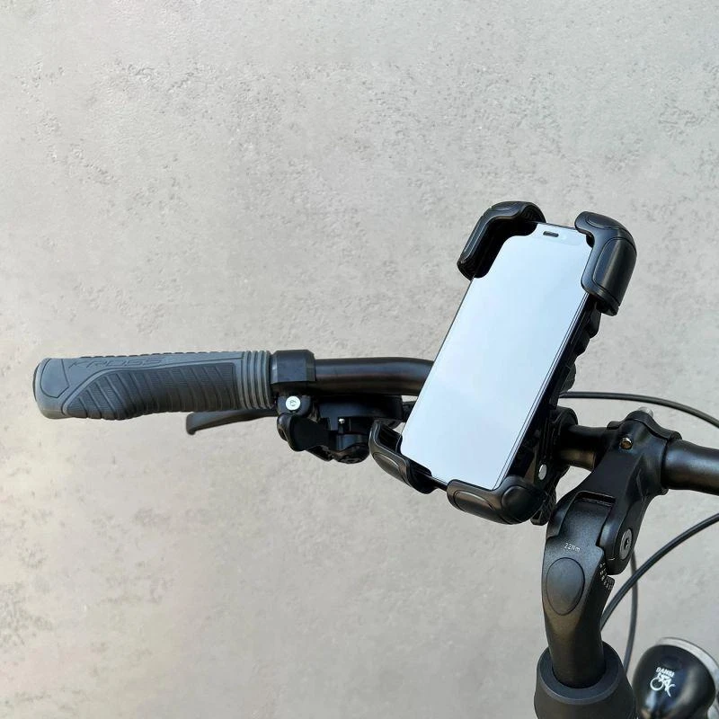 Wozinsky stiprus telefono laikiklis dviračiui, motociklui, paspirtukui, juodos spalvos (WBHBK6)