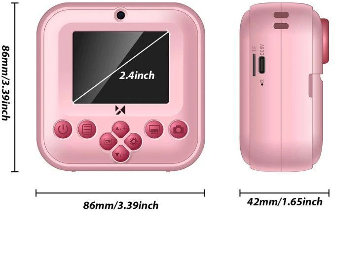 Wozinsky WDT-03 Thermal Spausdintuvas Camera for Kids - Rožinė