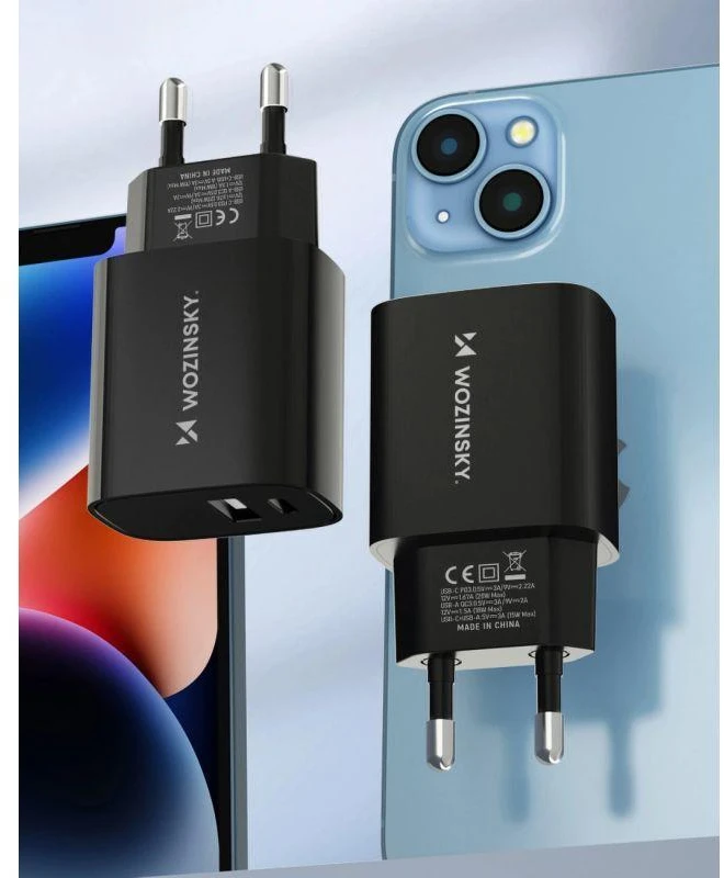 Įkroviklis Wozinsky (WGWCB) (1xUSB-C;1xUSB 3A 20W) juodas