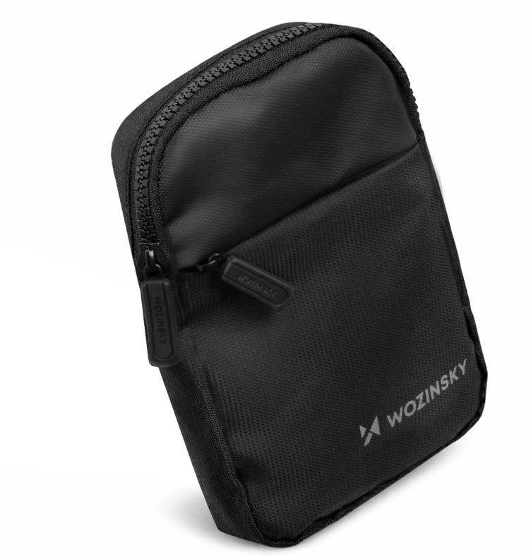 Wozinsky WMS-W1 Unisex Mini Peties Krepšys Vandeniui Atsparus Dviem Skyriais Mobiliajam Telefonui - Juodas