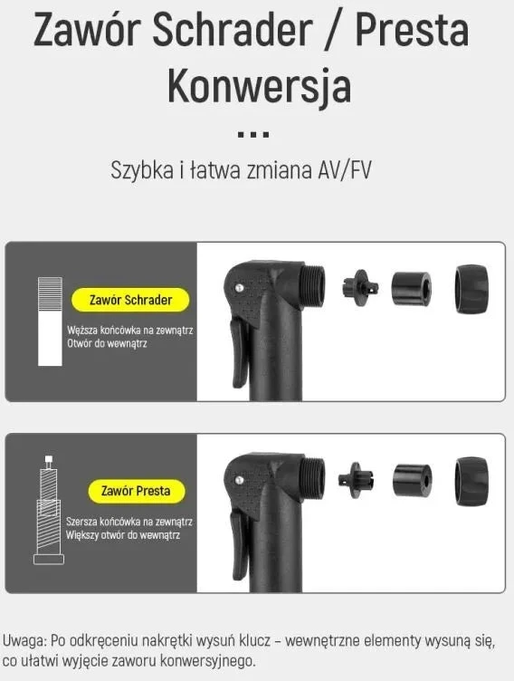 Wozinsky WPR-01 Bicycle Pump - Juodas