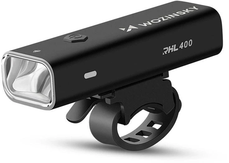Wozinsky WSBLB2 Priekinis (400 lm) ir Galinis USB-C Dviračio Žibintų Rinkinys - Juodas