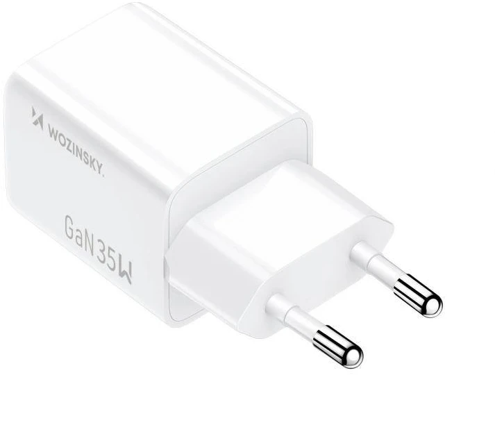 Wozinsky WWC-35W GaN USB-A + USB-C sieninis įkroviklis - Baltas
