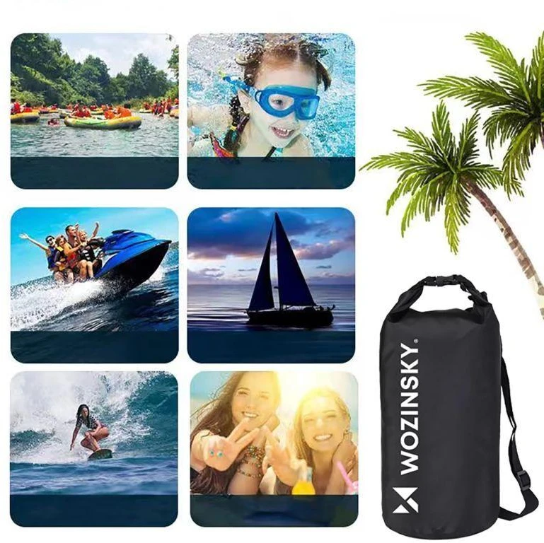 Wozinsky WWK-30 vandeniui atsparus krepšys 30 l SUP baidarei – juodas
