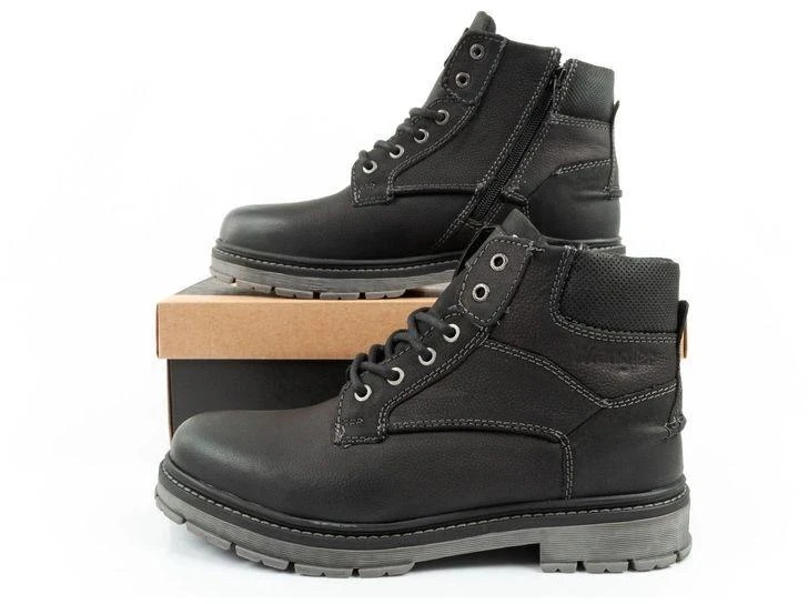 Wrangler Allan Mid vyriški batai, Chelsea tipo batai, elegantiška oda, juodi