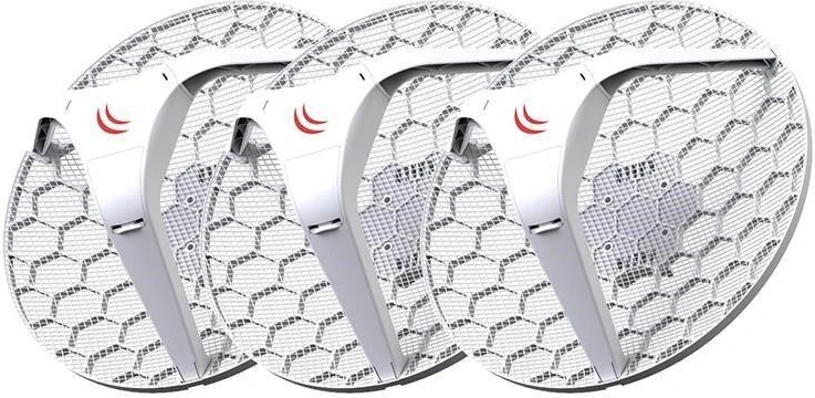 MIKROTIK LHG 5 integruotos antenos, 3 vnt., 5 GHz, 1x RJ45, 100 Mb/s, 24,5 dBi