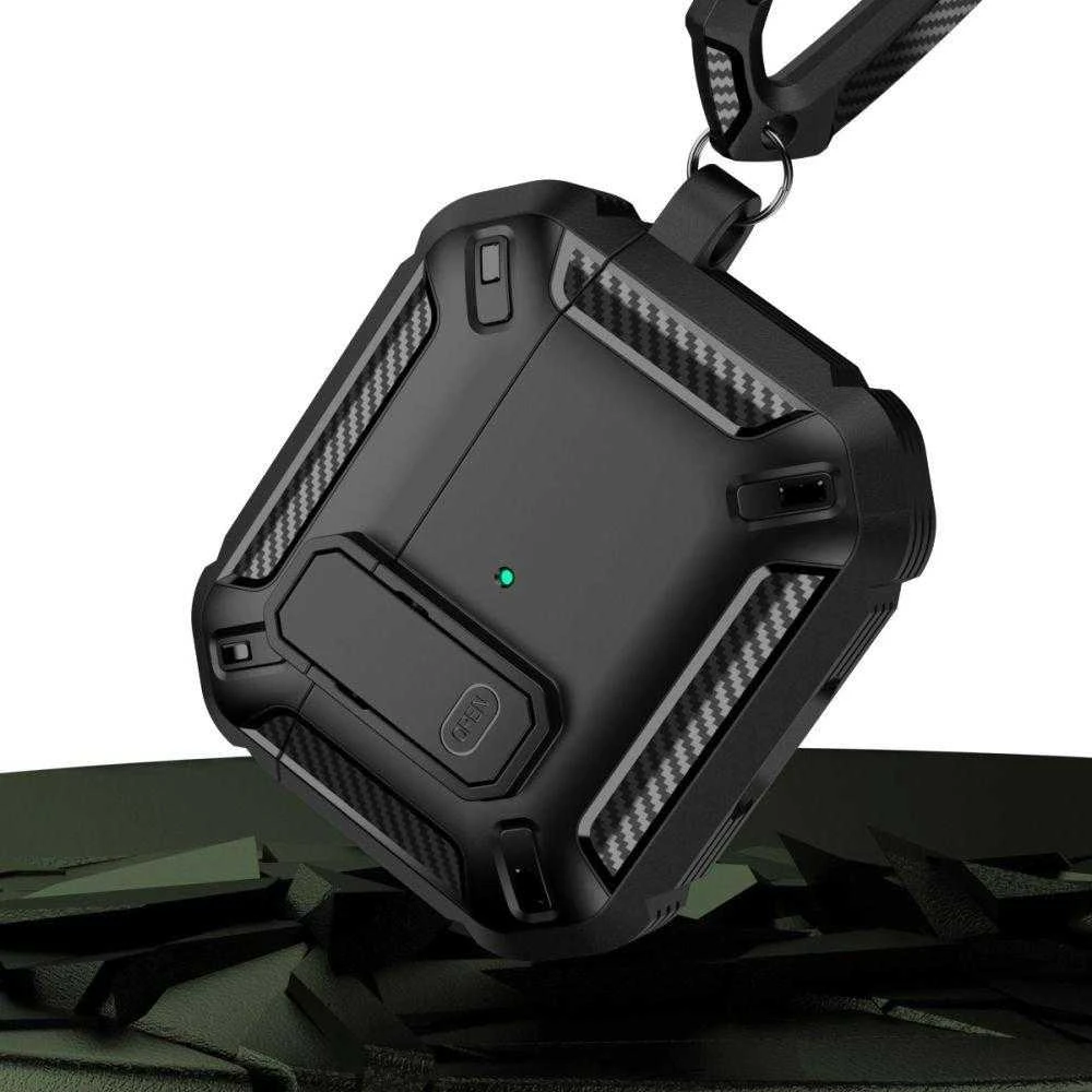 Tech-Protect X-CarboAirPods Pro 1 / 2 – dėklas ausinėms juodos spalvos