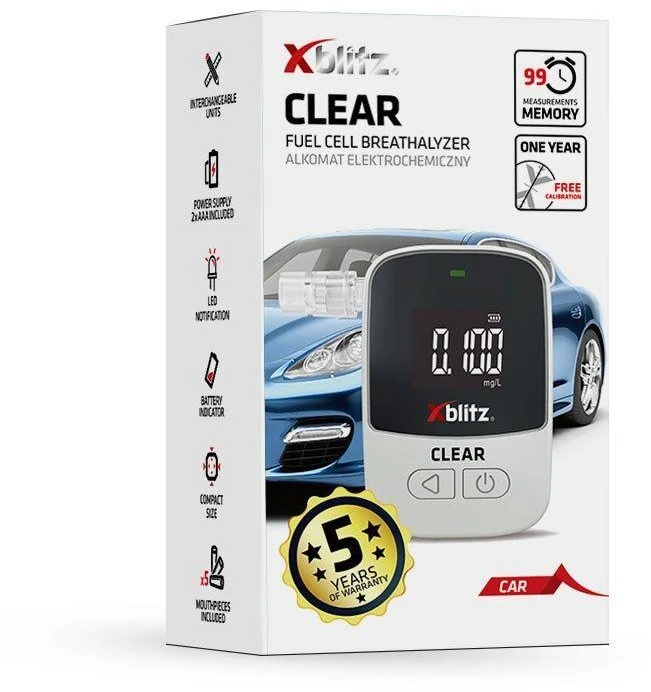 Alkotesteris XBLITZ ELECTROCHEMICAL BREATHALYZER CLEAR