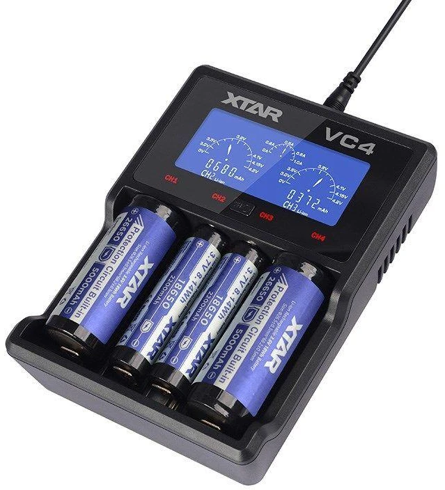 Baterijų įkroviklis XTAR VC4 18650 AA AAA elementam ni-MH li-ion 4 vietų 