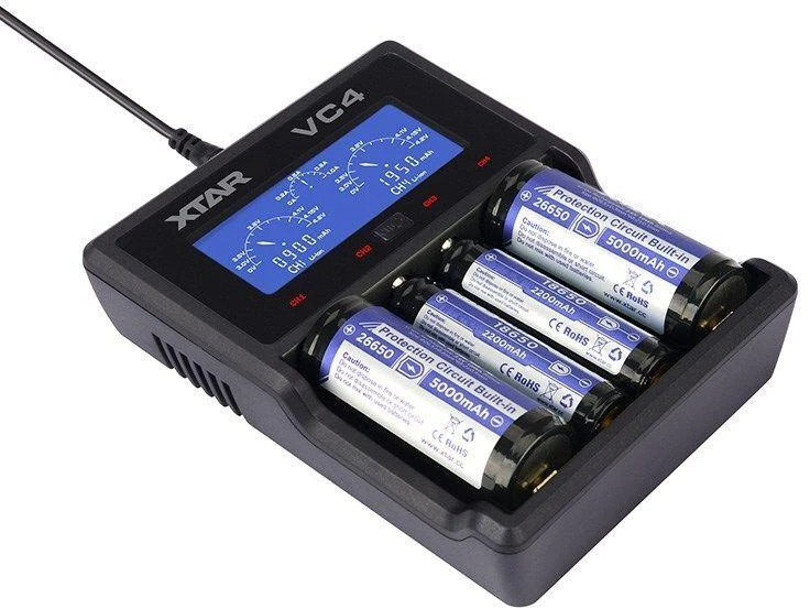Baterijų įkroviklis XTAR VC4 18650 AA AAA elementam ni-MH li-ion 4 vietų 