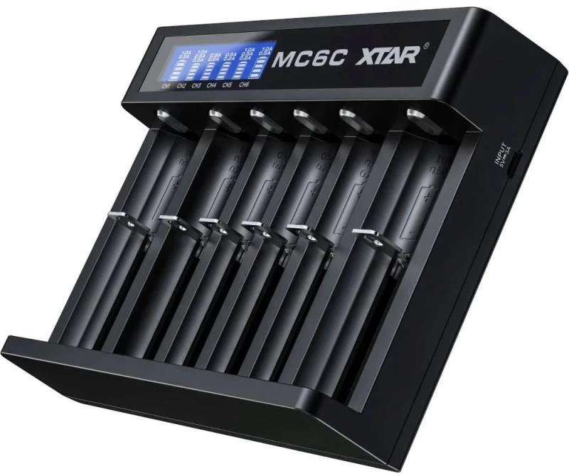 Ličio jonų akumuliatoriaus įkroviklis XTAR MC6C