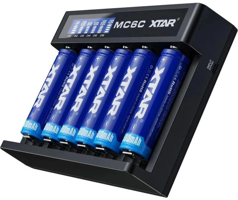 Ličio jonų akumuliatoriaus įkroviklis XTAR MC6C