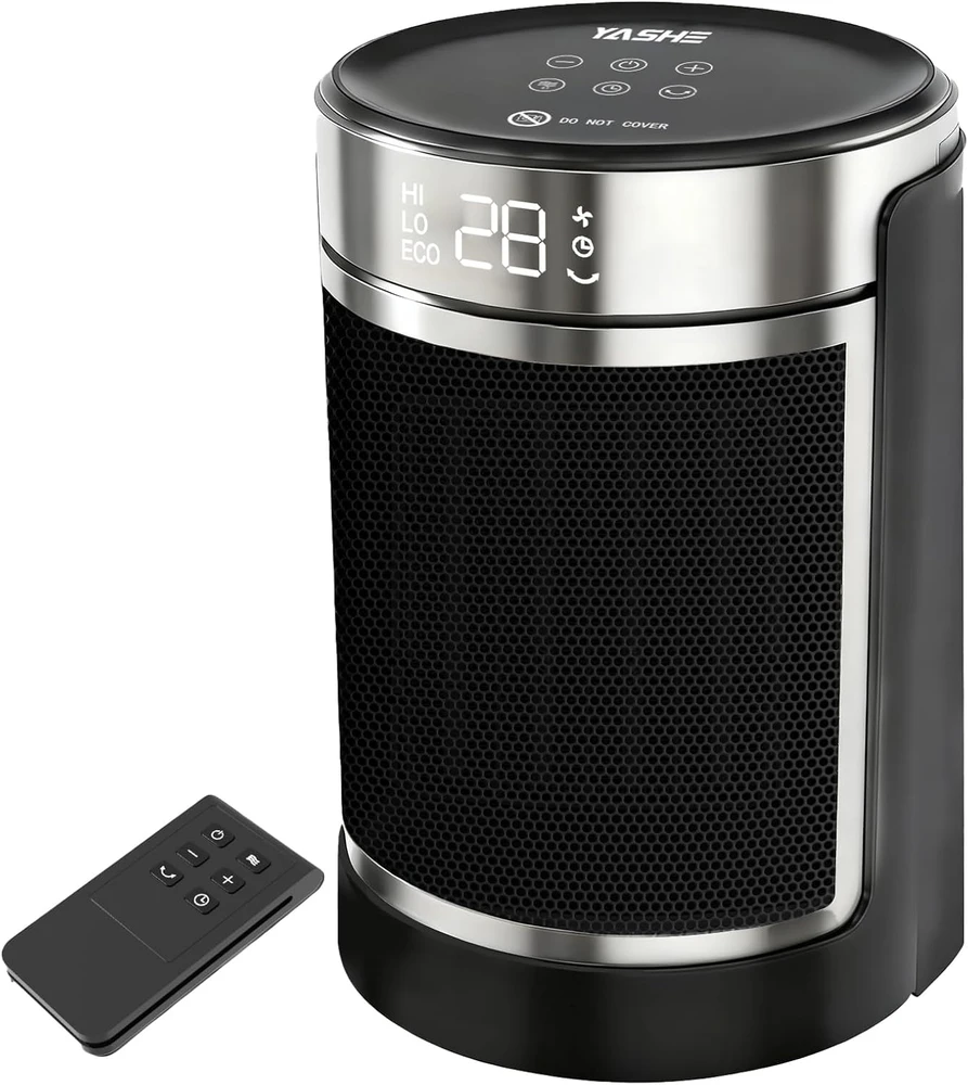 YASHE elektrinis keraminis PTC šildytuvas 1500 W su nuotolinio valdymo pultu PTC-907B