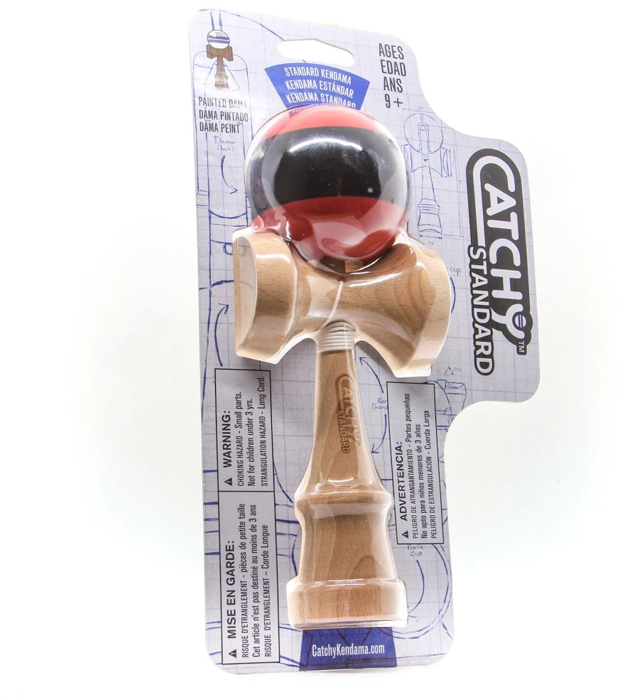 Yoyo Kendama žaislas, medinis/raudonas