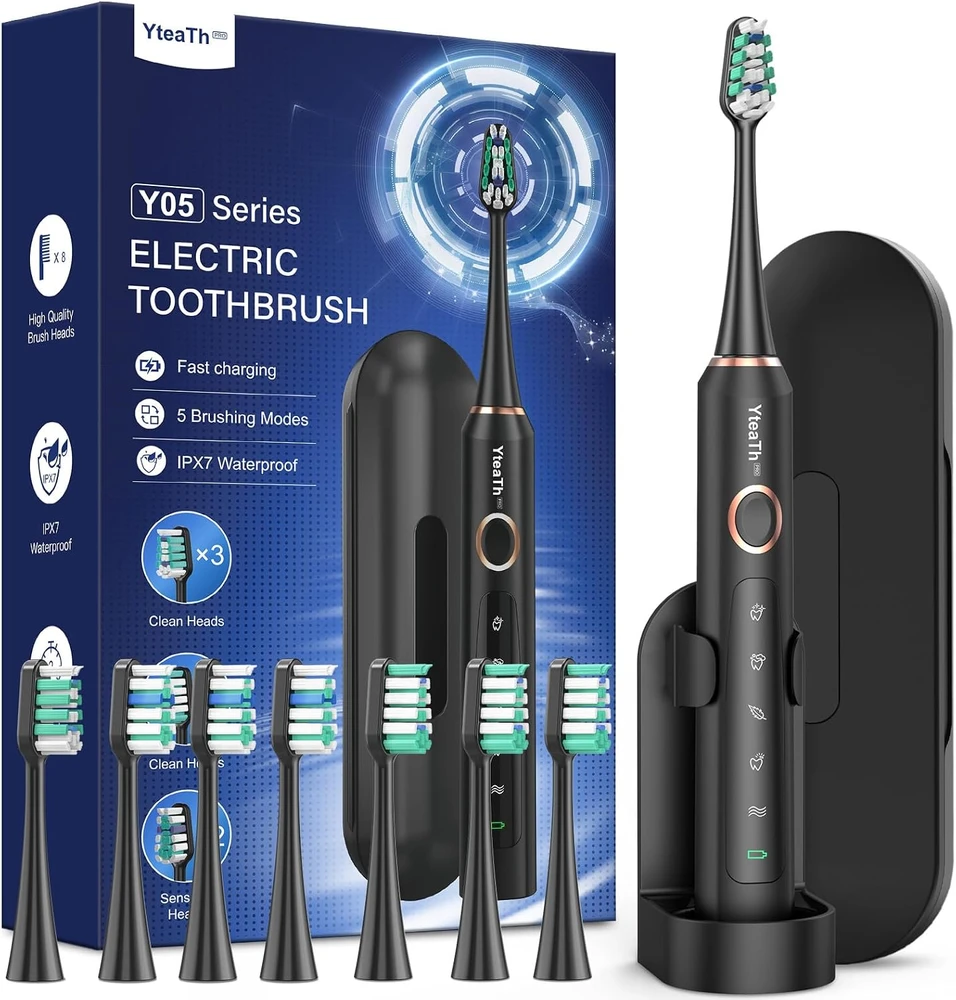 YTEATH PRO soninis elektrinis dantų šepetėlis su 8 galvutėmis ir 5 režimais Y05U