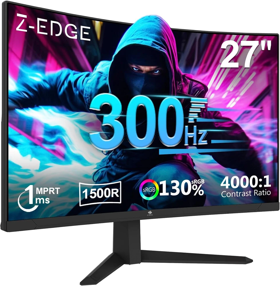 Z-Edge lenktas 27 colių žaidimų monitorius 300 Hz, 1 ms, Full HD, UG27S