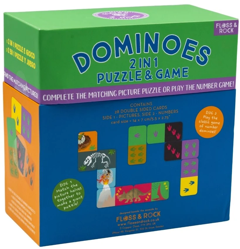 Rock Žaidimas domino-dėlionė 2in1, Dinozaurai