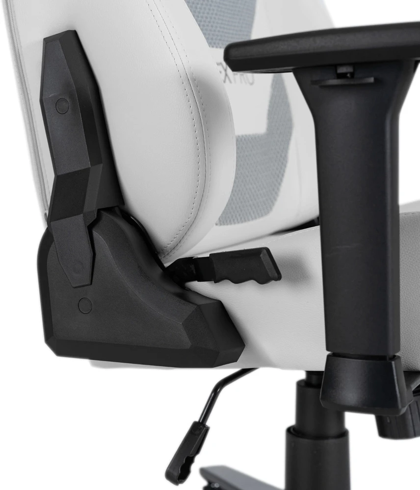 Žaidimų kėdė balta / juoda su TILT mechanizmu – ergonomiška ir stilinga