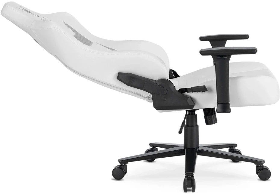 Žaidimų kėdė balta / juoda su TILT mechanizmu – ergonomiška ir stilinga