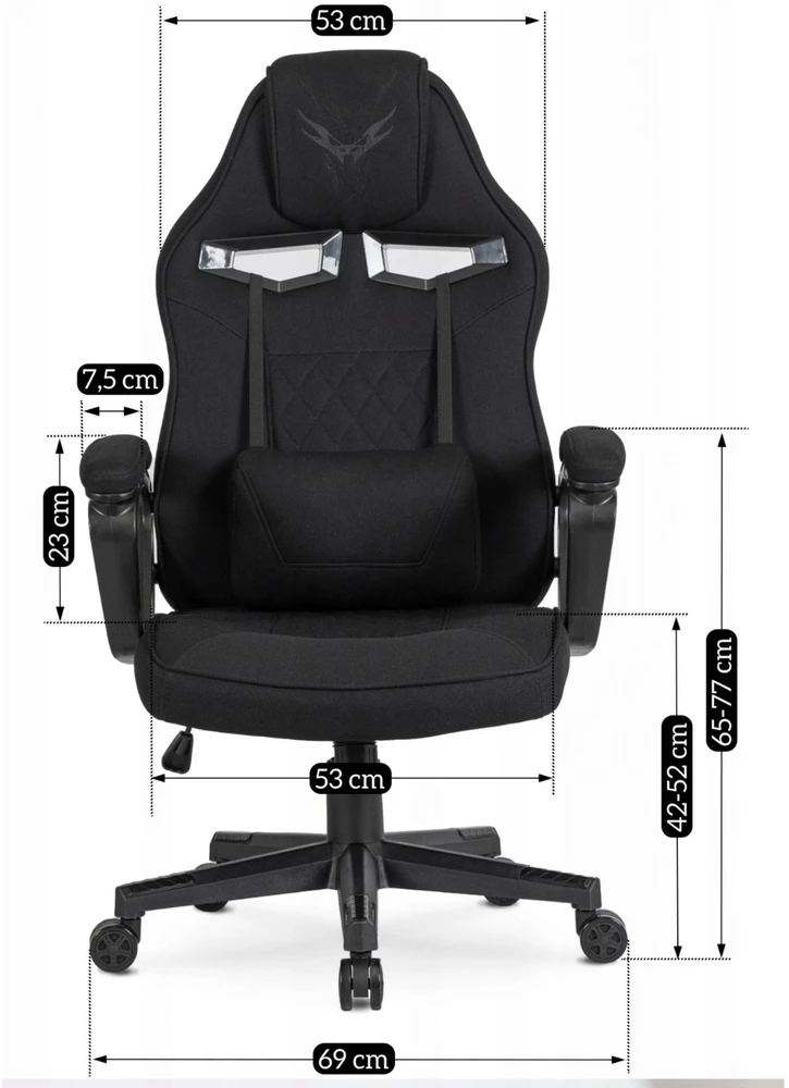 Žaidimų kėdė VIDAL – juoda, su TILT mechanizmu