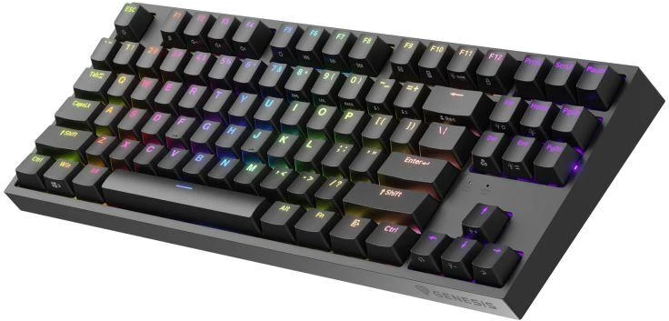 Ausinės Žaidimų klaviatūra GENESIS Thor 404 TKL, USB, QWERTY (amerikietiška tarptautinė), juoda