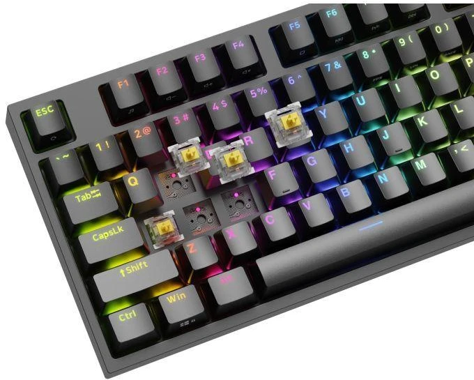 Ausinės Žaidimų klaviatūra GENESIS Thor 404 TKL, USB, QWERTY (amerikietiška tarptautinė), juoda