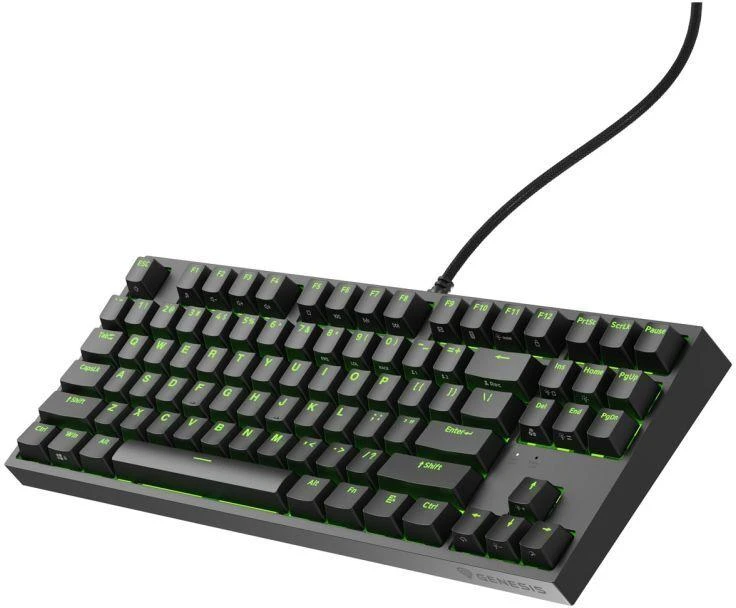 Ausinės Žaidimų klaviatūra GENESIS Thor 404 TKL, USB, QWERTY (amerikietiška tarptautinė), juoda